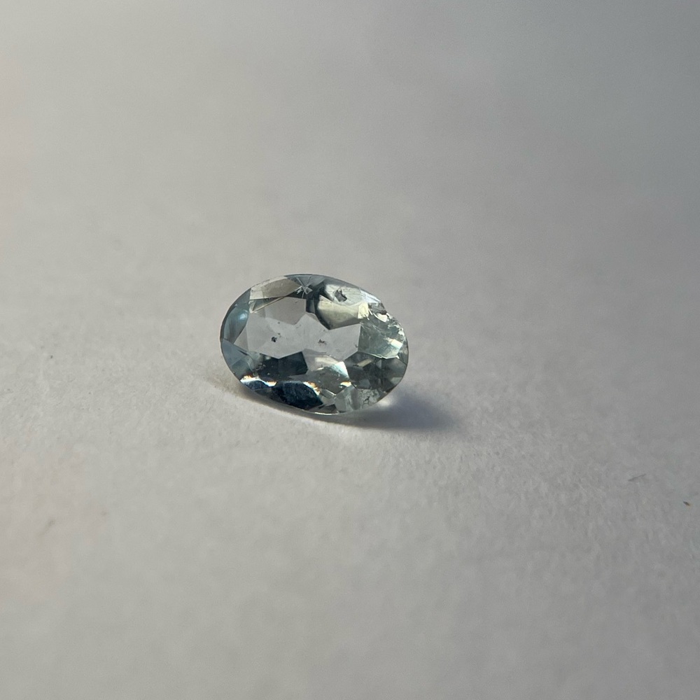 Light Blue Aquamarine Faceted Oval Loose Gemstone for Jewelry Making